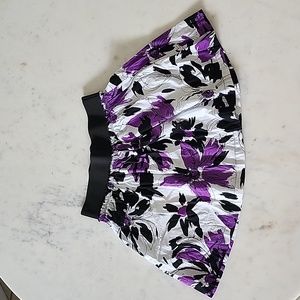 Fickle Purple & Black Floral Skirt